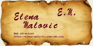 Elena Malović vizit kartica